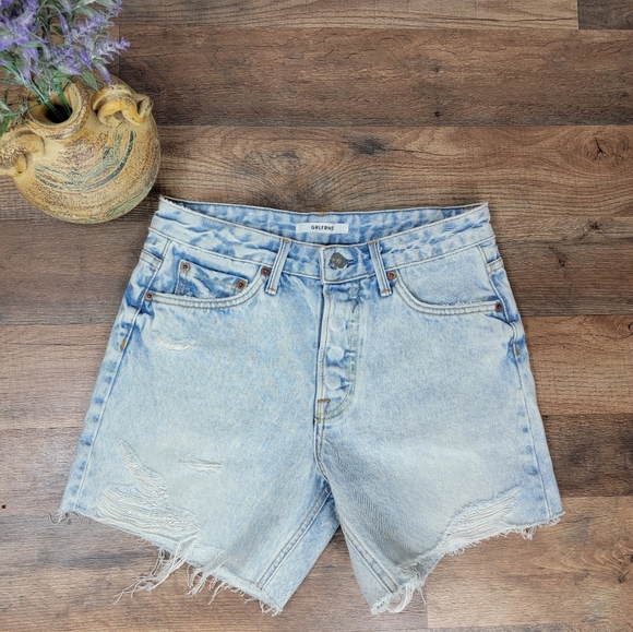 🆕️ GRLFRND Jourdan Distressed Button Fly Jean Shorts **FLAW** - Picture 1 of 10